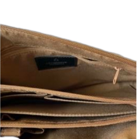 Liz Claiborne Leather Shoulder Crossbody Bag in Camel Tobacco - Picture 4 of 4